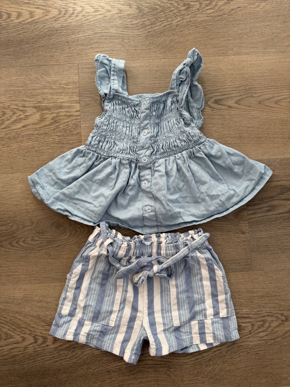 Draper James Blue and White Girls' Two-Piece Matching Set